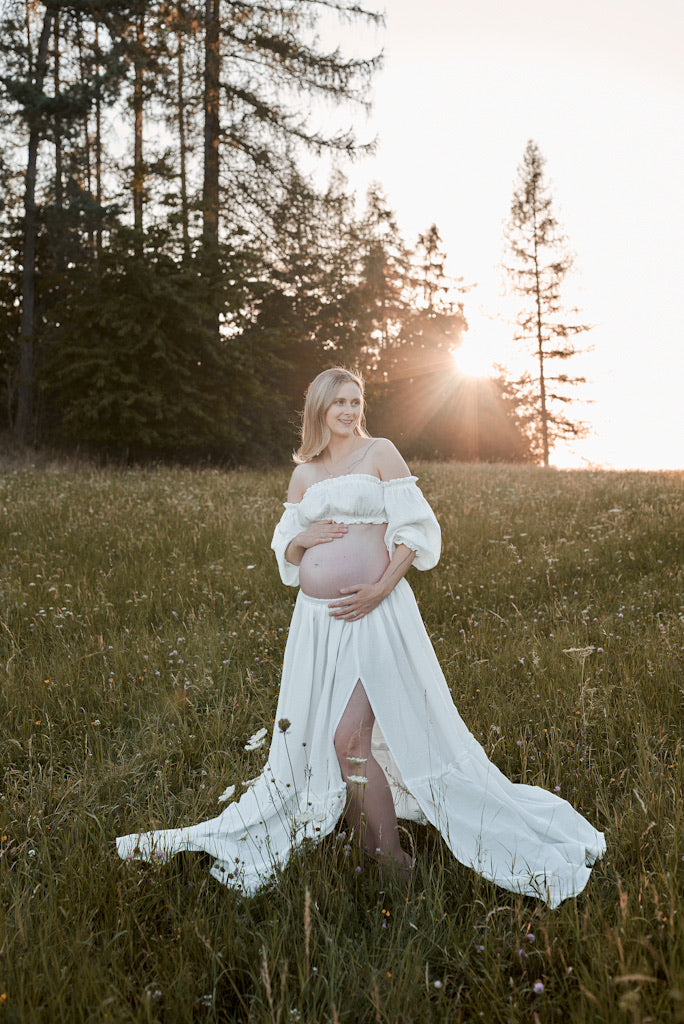 Těhotenské šaty Magdalena bílé
