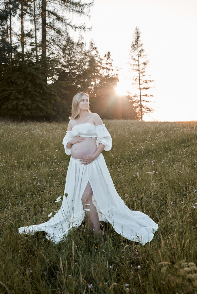 Těhotenské šaty Magdalena bílé