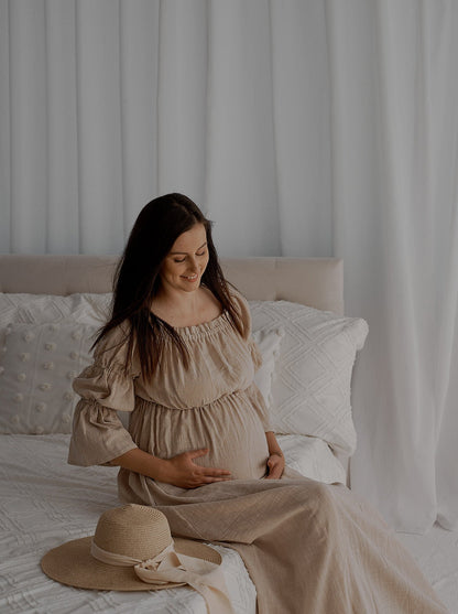 Těhotenské šaty Aida béžové