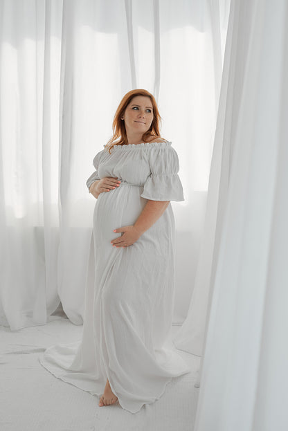 Těhotenské šaty Lora bílé