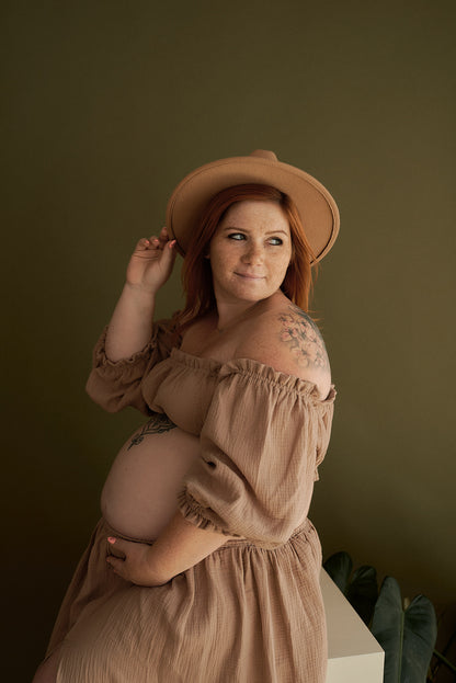 Těhotenské šaty Magdalena béžové