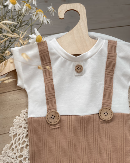 Hnědý overal Paul z kolekce Stripe