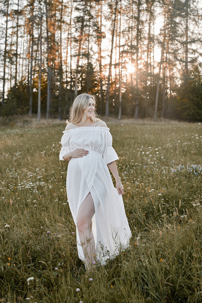 Těhotenské šaty Lora bílé