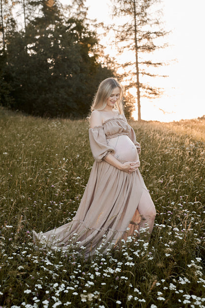 Těhotenské šaty Magdalena béžové