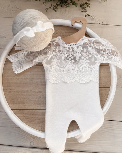 Krajkový overal Mariel smetanový