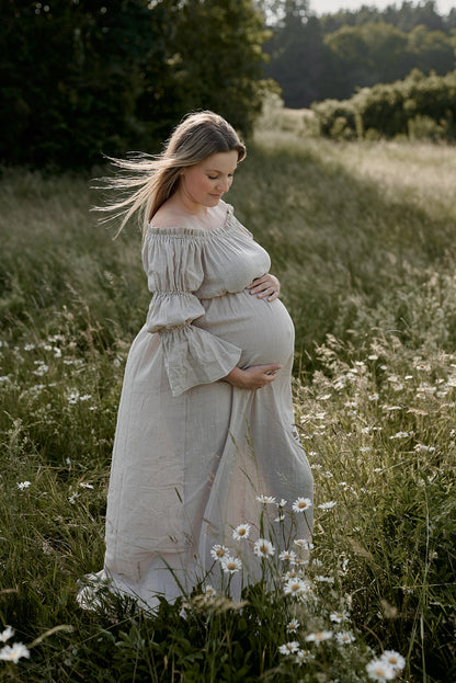 Těhotenské šaty Aida béžové