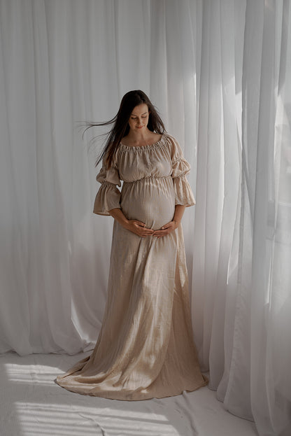 Těhotenské šaty Aida béžové