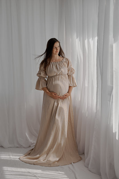 Těhotenské šaty Aida béžové