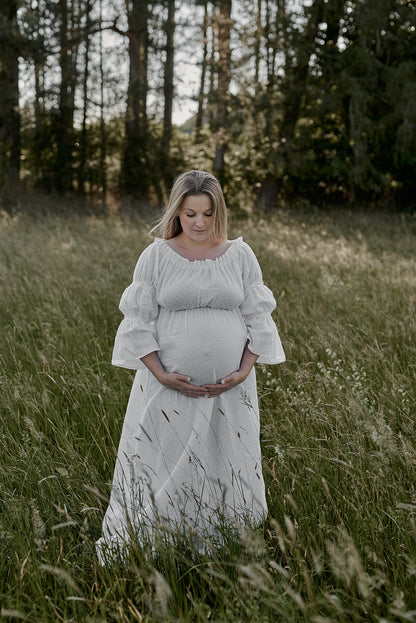 Těhotenské šaty Aida bílé
