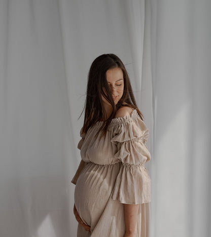 Těhotenské šaty Aida béžové