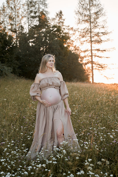 Těhotenské šaty Magdalena béžové