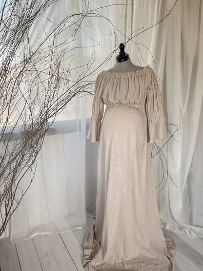 Těhotenské šaty Aida béžové