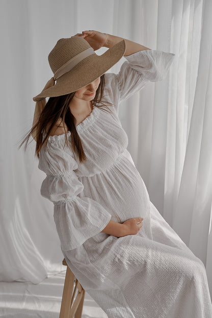 Těhotenské šaty Aida bílé