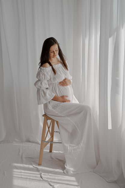 Těhotenské šaty Aida bílé