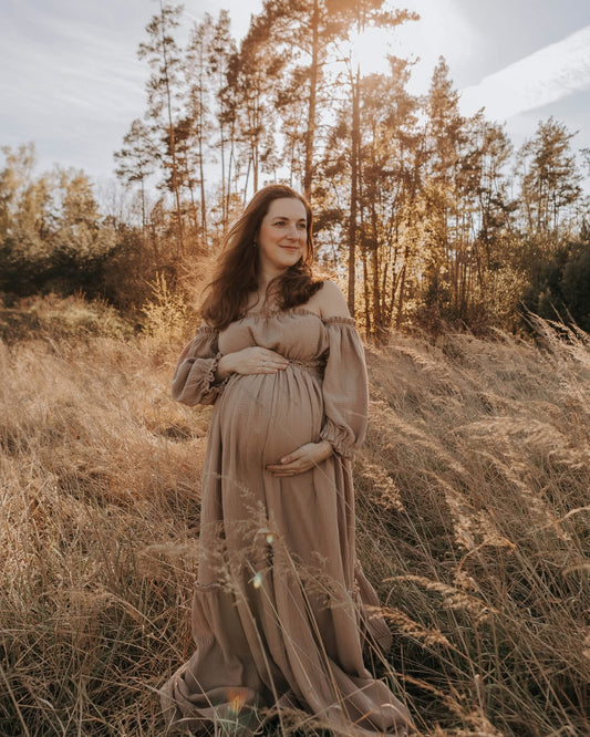 Těhotenské šaty Magdalena béžové