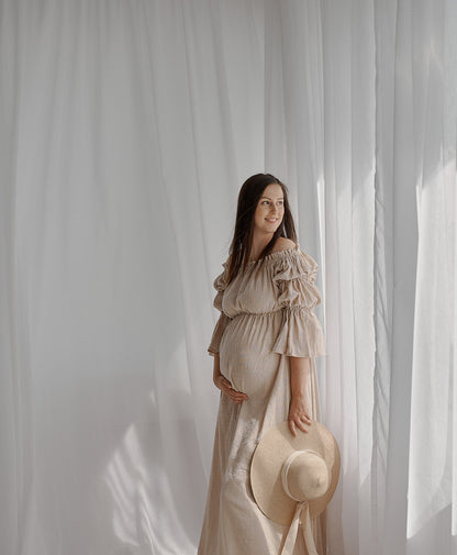 Těhotenské šaty Aida béžové