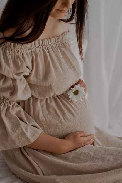 Těhotenské šaty Aida béžové