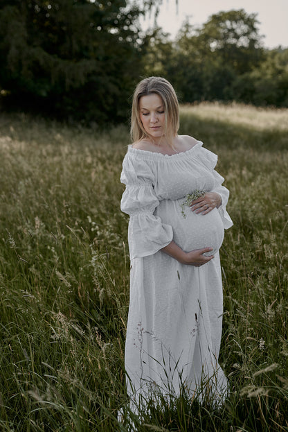 Těhotenské šaty Aida bílé