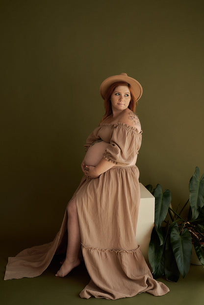 Těhotenské šaty Magdalena béžové
