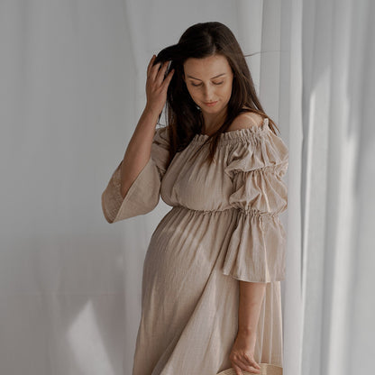 Těhotenské šaty Aida béžové