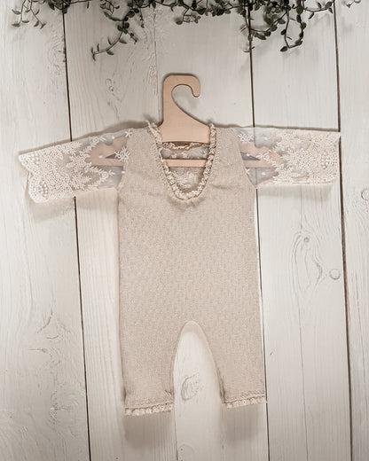 Krajkový overal Mariel přírodní