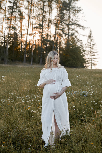 Těhotenské šaty Lora bílé