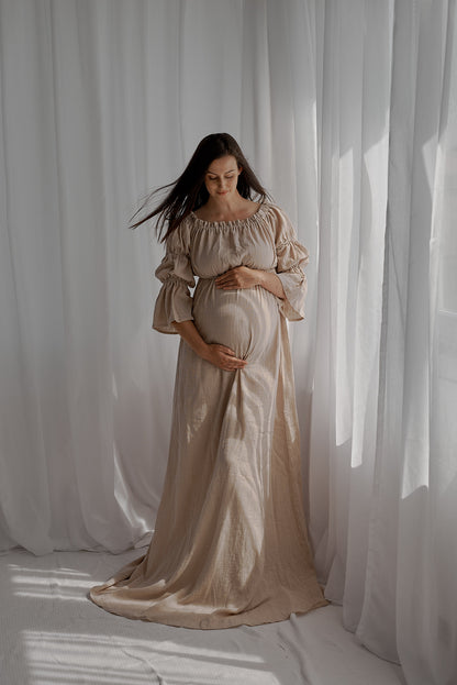 Těhotenské šaty Aida béžové