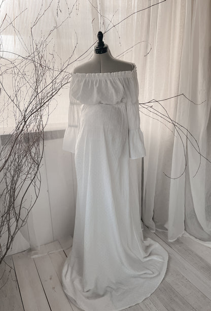 Těhotenské šaty Aida bílé