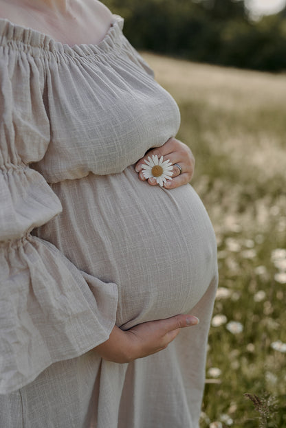 Těhotenské šaty Aida béžové