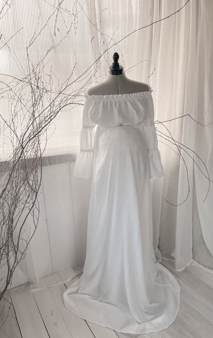 Těhotenské šaty Aida bílé