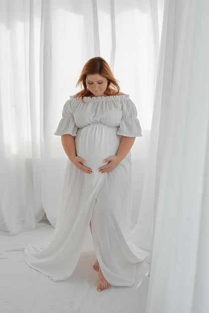 Těhotenské šaty Lora bílé