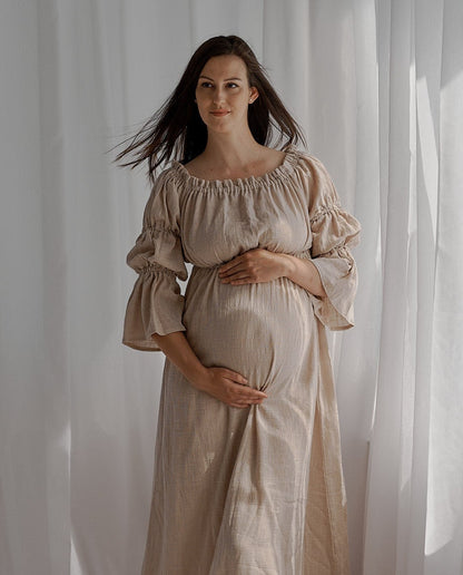 Těhotenské šaty Aida béžové