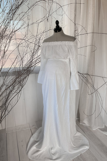 Těhotenské šaty Aida bílé