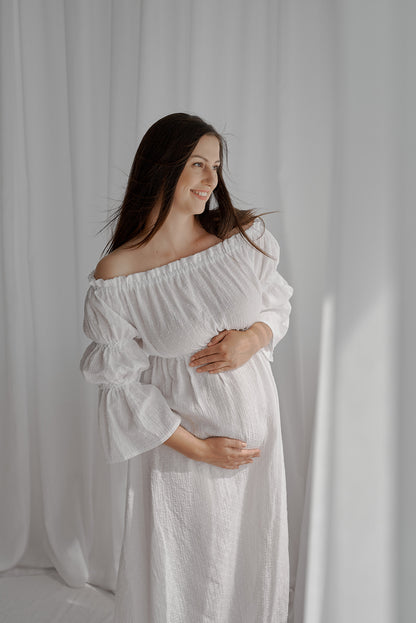 Těhotenské šaty Aida bílé