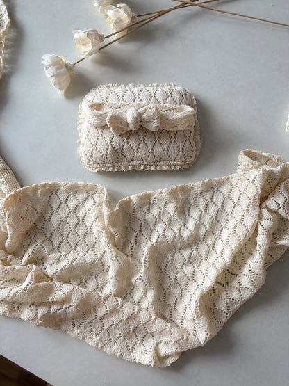 “Háčkovaná” čelenka z kolekce Creamy Knots