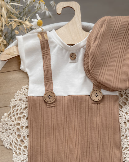 Hnědý overal Paul z kolekce Stripe