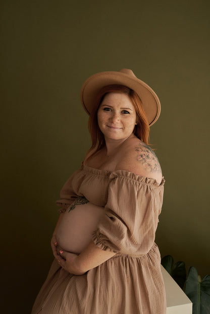 Těhotenské šaty Magdalena béžové