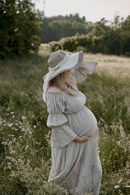 Těhotenské šaty Aida béžové