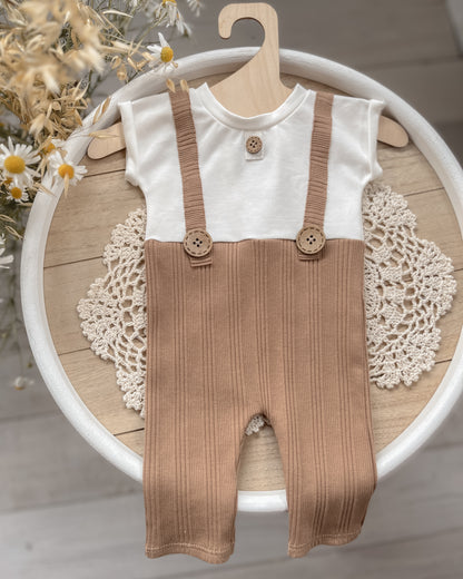 Hnědý overal Paul z kolekce Stripe