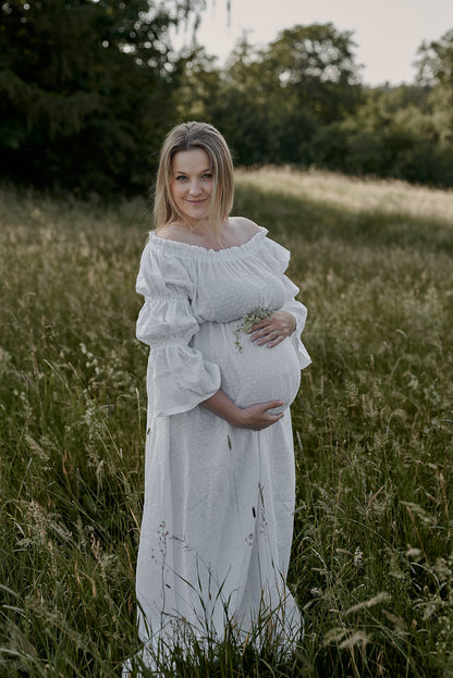 Těhotenské šaty Aida bílé