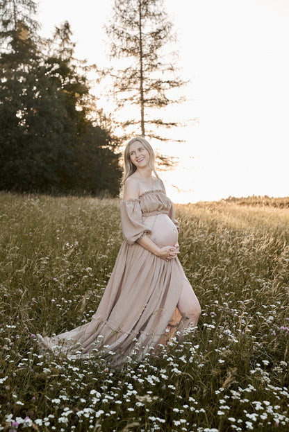 Těhotenské šaty Magdalena béžové