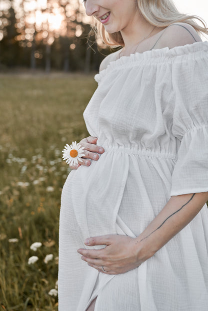 Těhotenské šaty Lora bílé