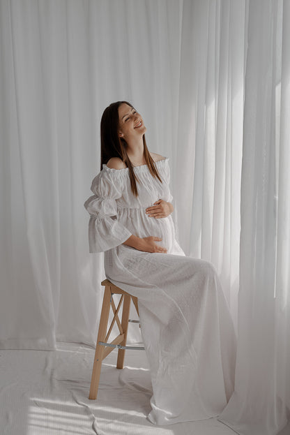 Těhotenské šaty Aida bílé