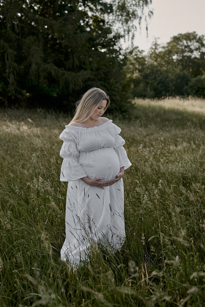 Těhotenské šaty Aida bílé