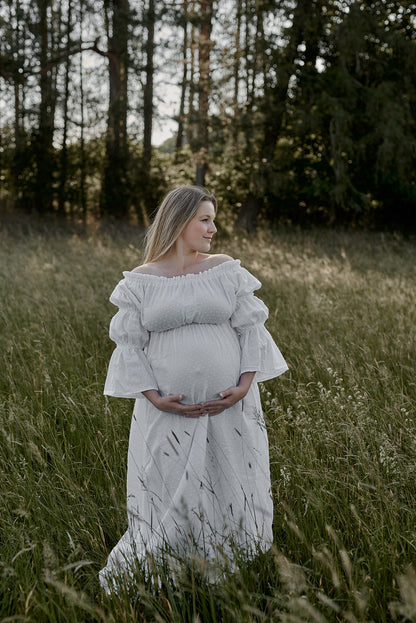 Těhotenské šaty Aida bílé