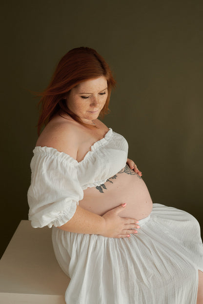 Těhotenské šaty Magdalena  bílé