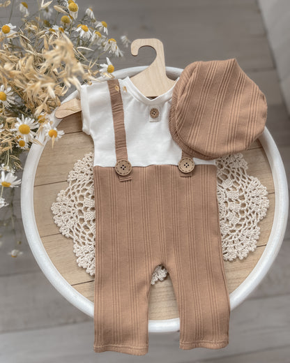 Hnědý overal Paul z kolekce Stripe