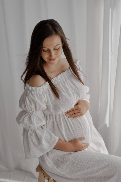 Těhotenské šaty Aida bílé