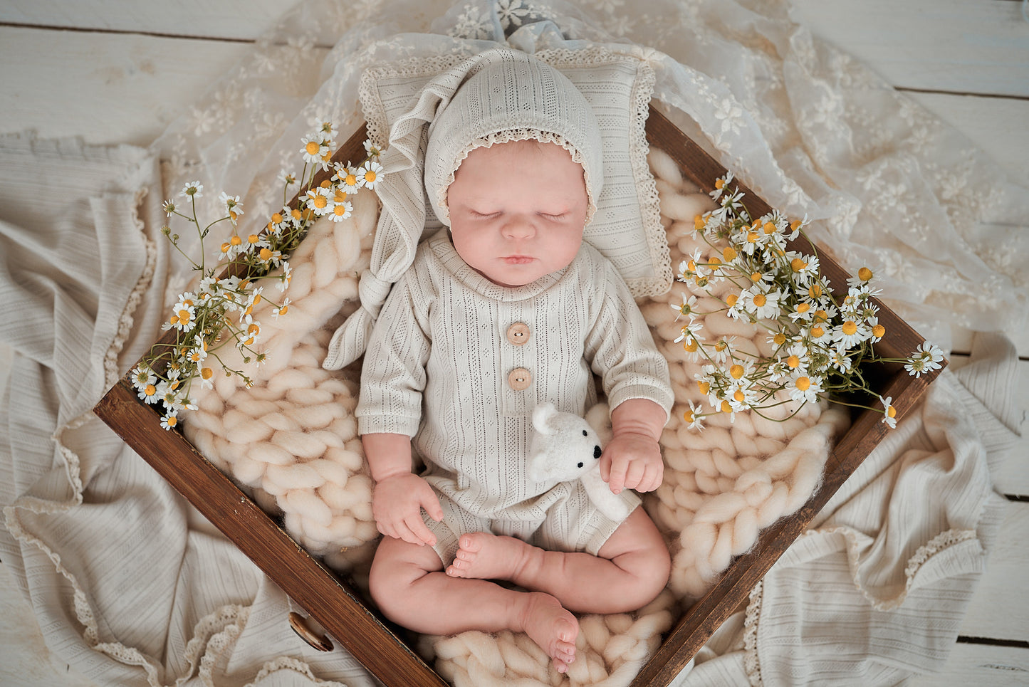 Newborn sleepy čepice Light Beige