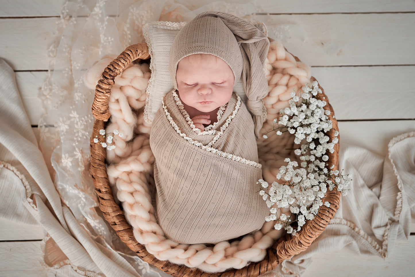 Newborn sleepy čepice Dark Beige